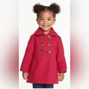 Old Navy red Double-Breasted Peacoat for Toddler sz 5T